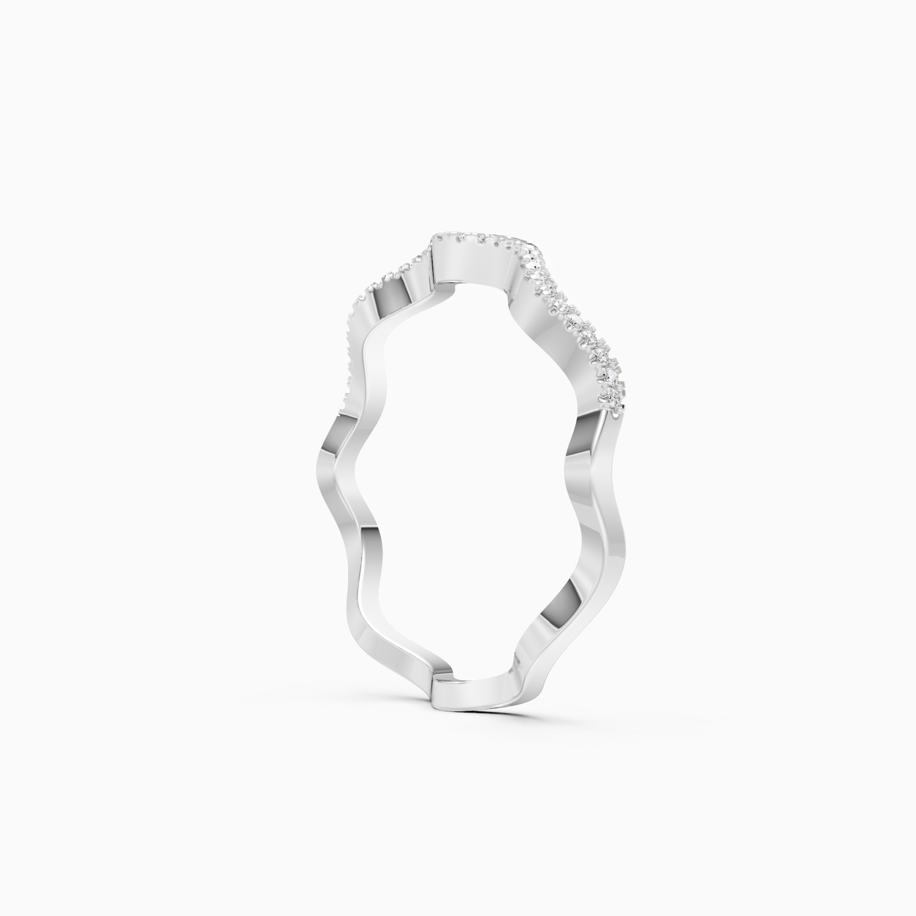 Lavish Wave Diamond Eternity Wedding Band
